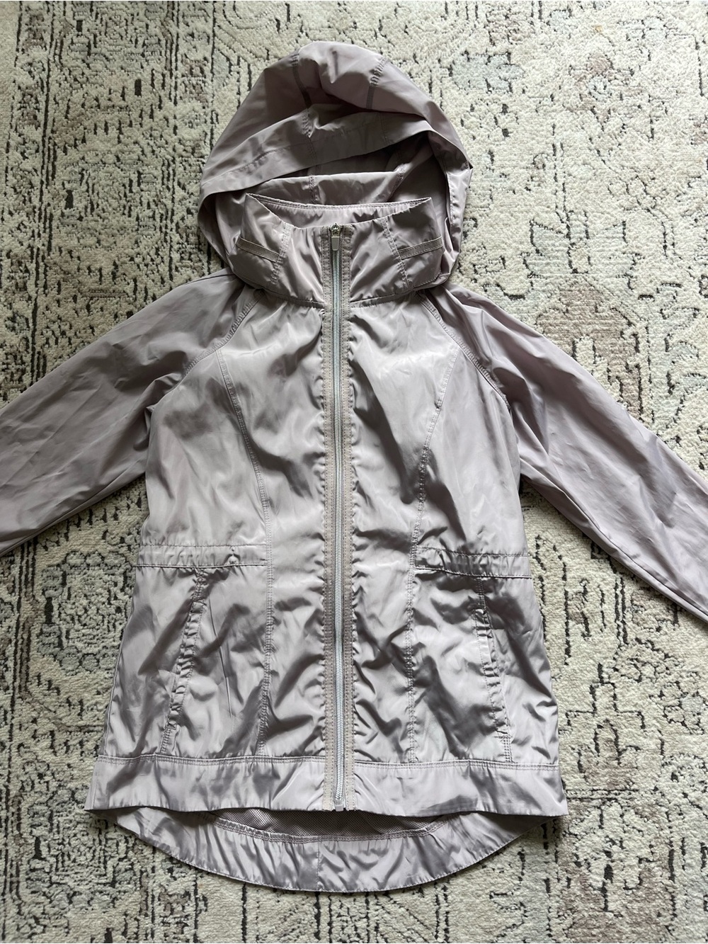 Apana Lightweight Rain Windbreaker Jacket w/ Packable Hood Size XS